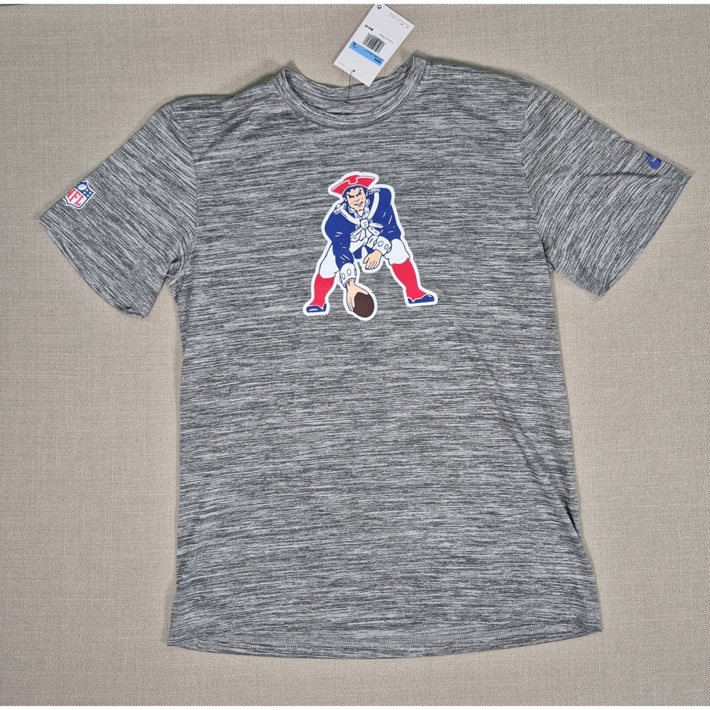 Nike‎ New England Patriots Pat Patriot Heather Grey Space Dye Tee Mens Medium